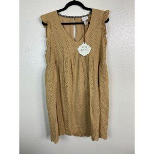NEW Knox Rose yellow Eyelet Sleeveless Dress size Medium Boho Cottagecore Prairi
